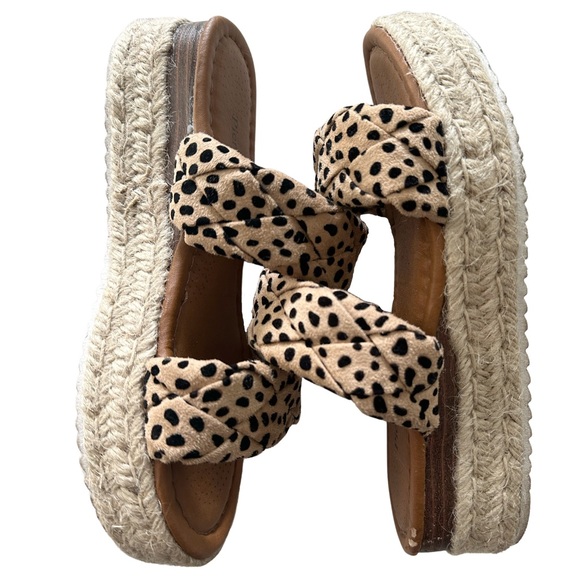 Pierre Dumas Animal Print Braided Platform Sandals - Picture 3 of 4